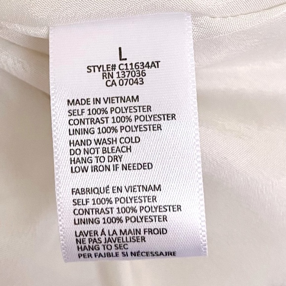 Paper Crane Cream Floral Mix Print Sleeveless Wrap Front Peplum Blouse sz Large - Picture 7 of 7